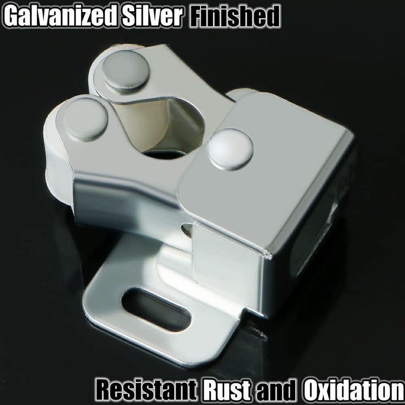 Alise Cabinet Door Latch,Cupboard Closet Doors Catch Closer Double Ball Roller Latches,Cold Rolled Steel Silver CA1000LS-12P(Pack of 12) - Image 3